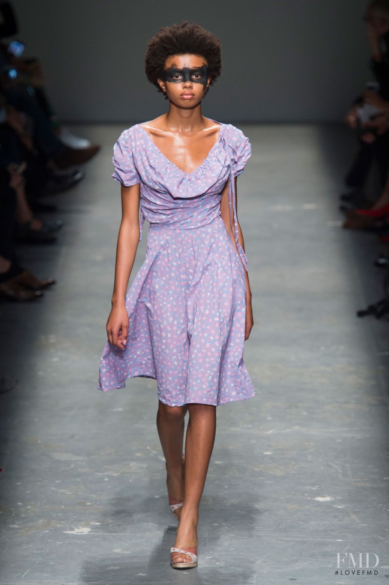 Poppy Okotcha featured in  the Vivienne Westwood Red Label fashion show for Spring/Summer 2016