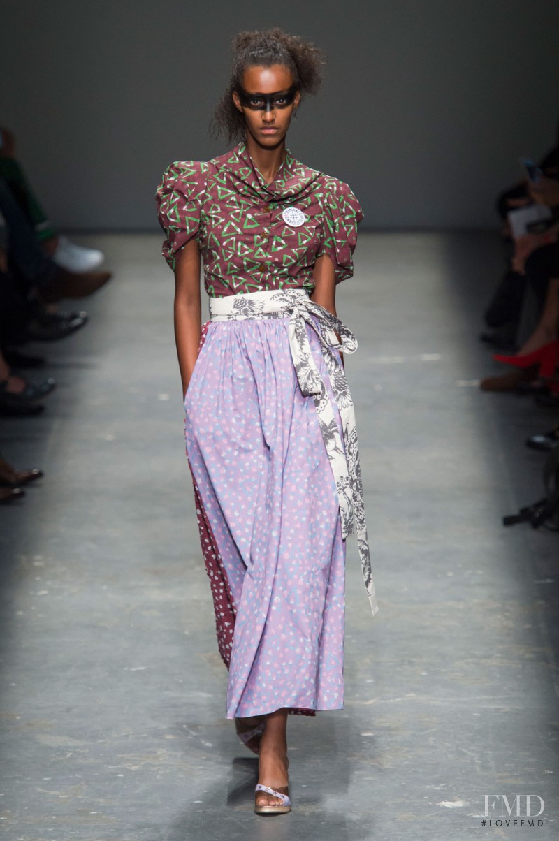 Muna Mahamed featured in  the Vivienne Westwood Red Label fashion show for Spring/Summer 2016