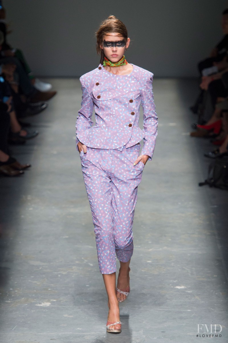 Vivienne Rohner featured in  the Vivienne Westwood Red Label fashion show for Spring/Summer 2016