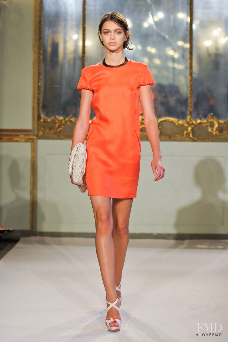 Zhenya Katava featured in  the Les Copains fashion show for Spring/Summer 2012
