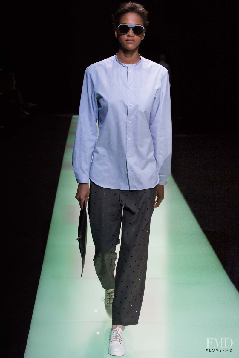 Melanie Engel featured in  the Emporio Armani fashion show for Spring/Summer 2016
