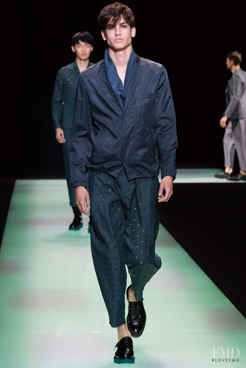 Gerard Sabé featured in  the Emporio Armani fashion show for Spring/Summer 2016