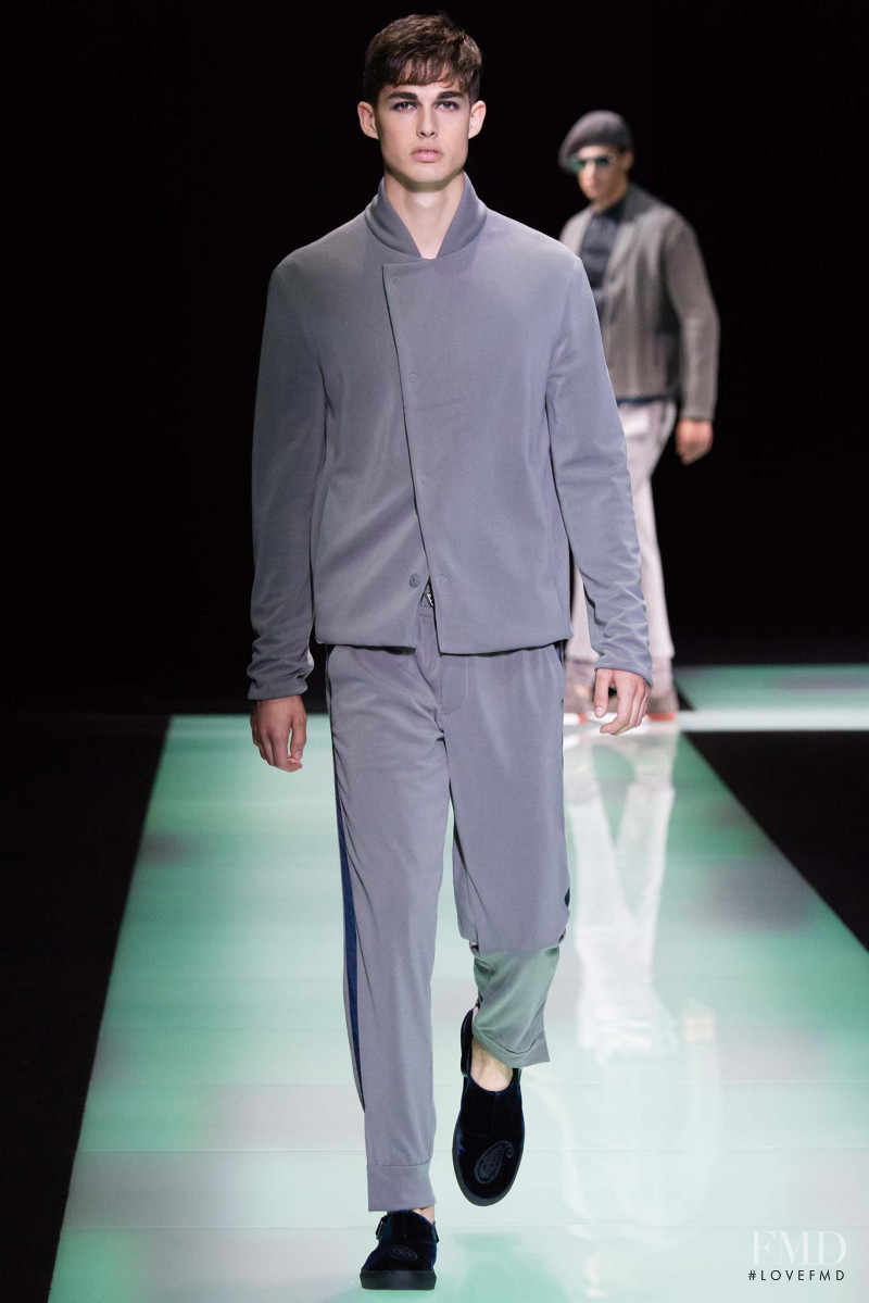 Kieran Warner featured in  the Emporio Armani fashion show for Spring/Summer 2016