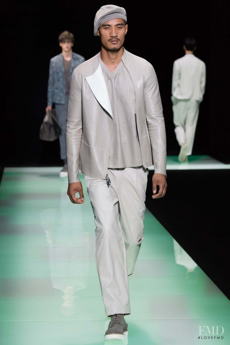 Paolo Roldan featured in  the Emporio Armani fashion show for Spring/Summer 2016
