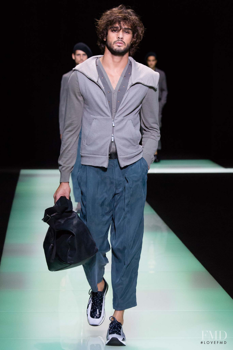 Marlon Teixeira featured in  the Emporio Armani fashion show for Spring/Summer 2016