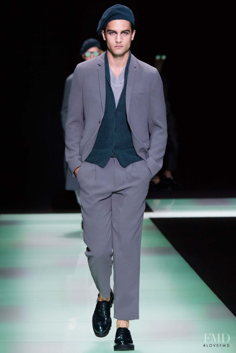 Aleksandar Rusic featured in  the Emporio Armani fashion show for Spring/Summer 2016