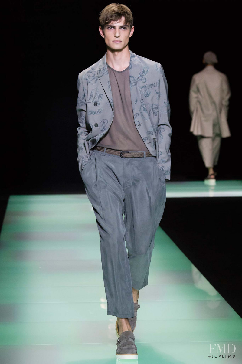 Guerrino Santulliana featured in  the Emporio Armani fashion show for Spring/Summer 2016