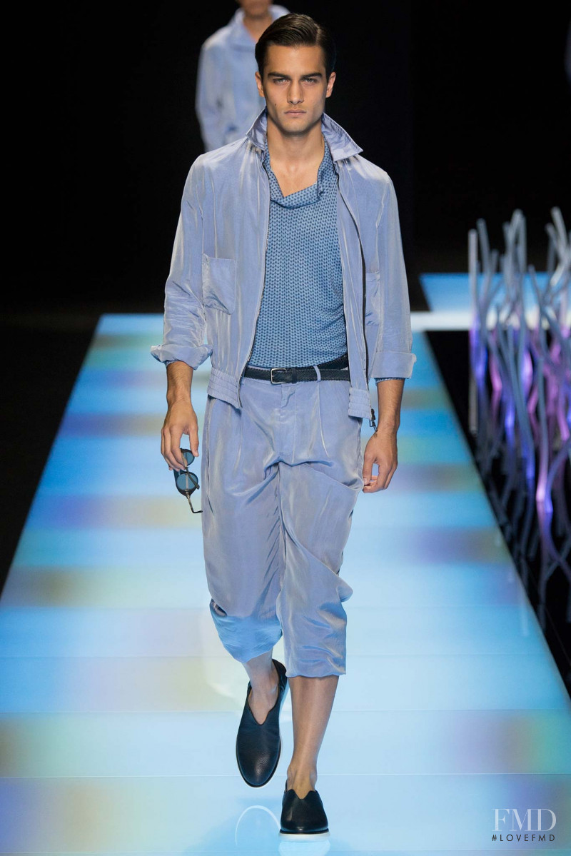 Aleksandar Rusic featured in  the Giorgio Armani fashion show for Spring/Summer 2016