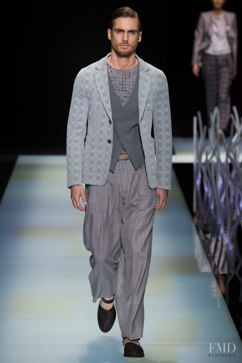 Maxime Daunay featured in  the Giorgio Armani fashion show for Spring/Summer 2016