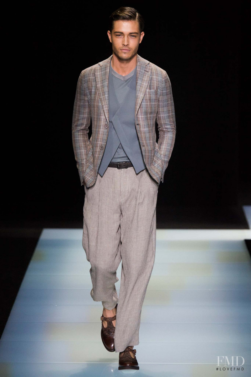 Francisco Lachowski featured in  the Giorgio Armani fashion show for Spring/Summer 2016