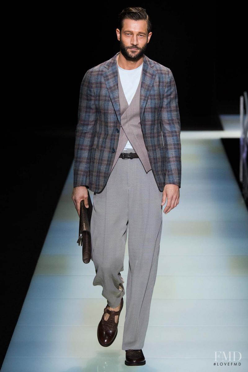 John Halls featured in  the Giorgio Armani fashion show for Spring/Summer 2016