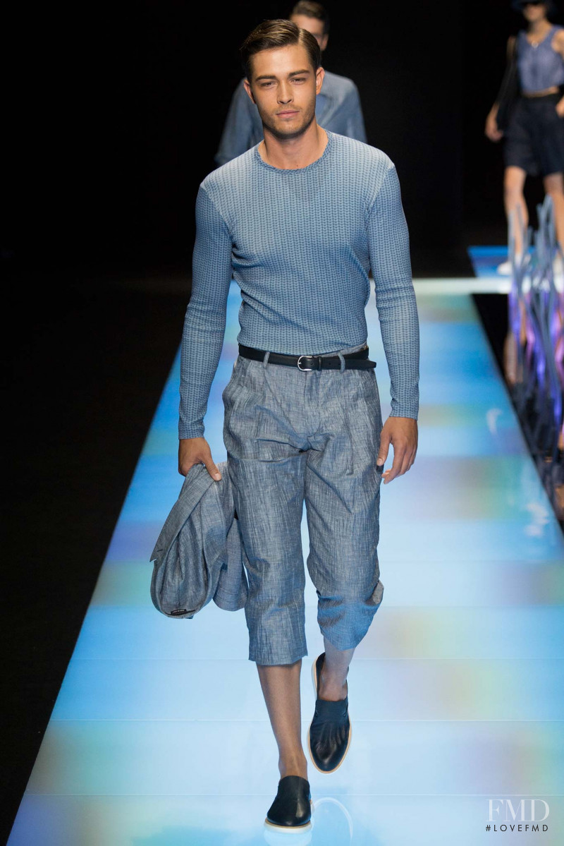 Francisco Lachowski featured in  the Giorgio Armani fashion show for Spring/Summer 2016