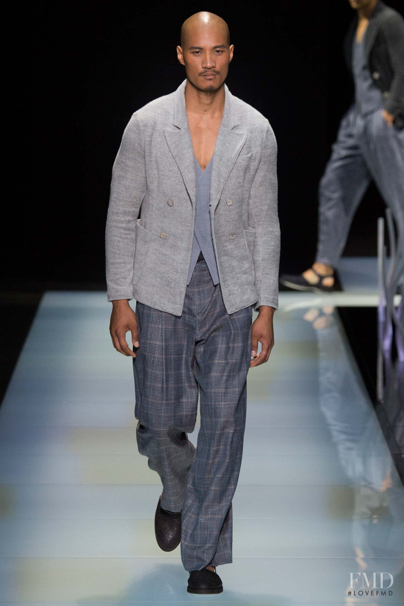 Paolo Roldan featured in  the Giorgio Armani fashion show for Spring/Summer 2016