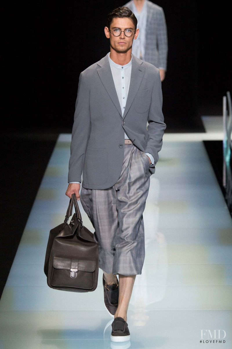 Arthur Gosse featured in  the Giorgio Armani fashion show for Spring/Summer 2016