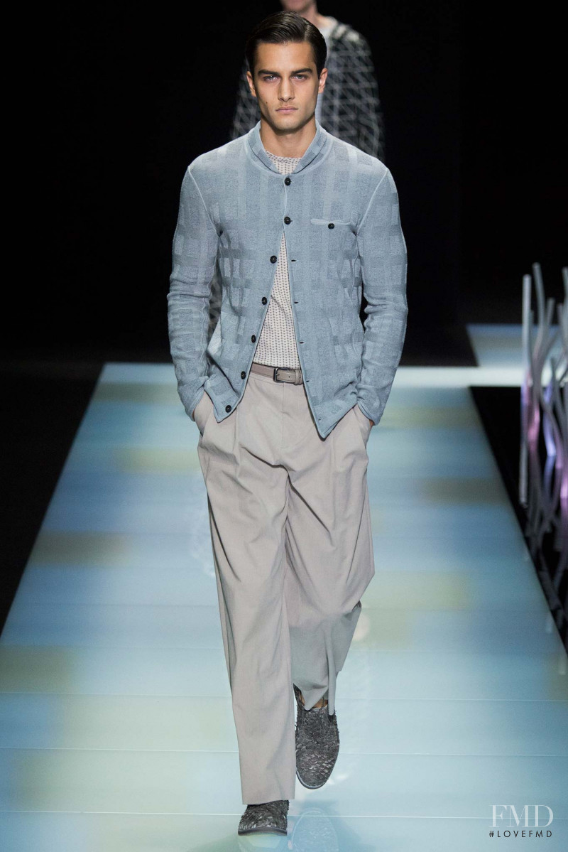 Aleksandar Rusic featured in  the Giorgio Armani fashion show for Spring/Summer 2016