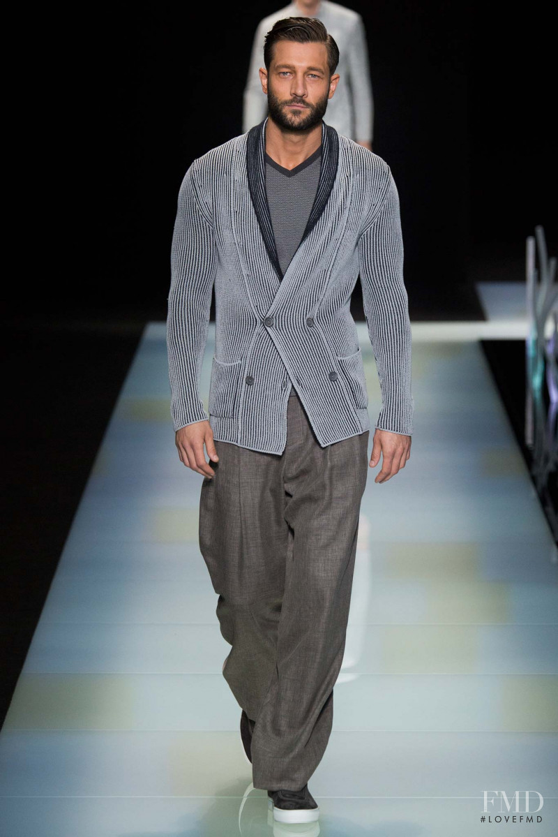 John Halls featured in  the Giorgio Armani fashion show for Spring/Summer 2016