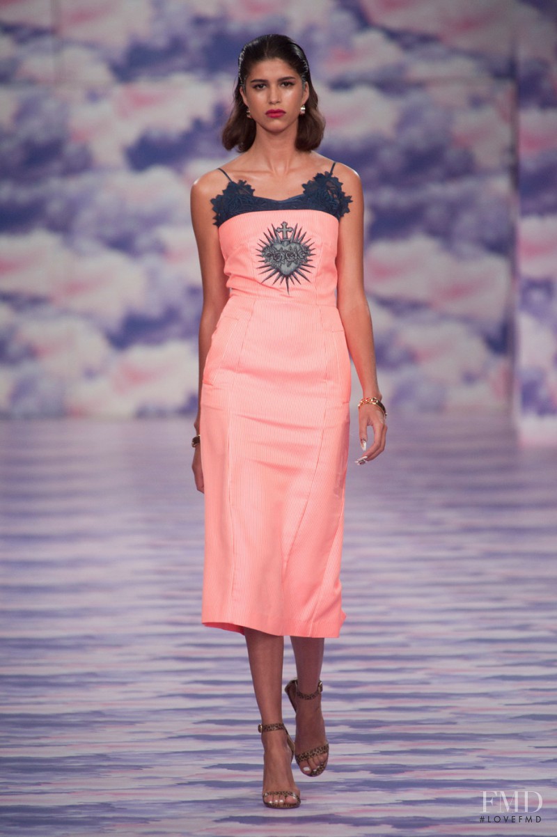 Mica Arganaraz featured in  the House of Holland fashion show for Spring/Summer 2014