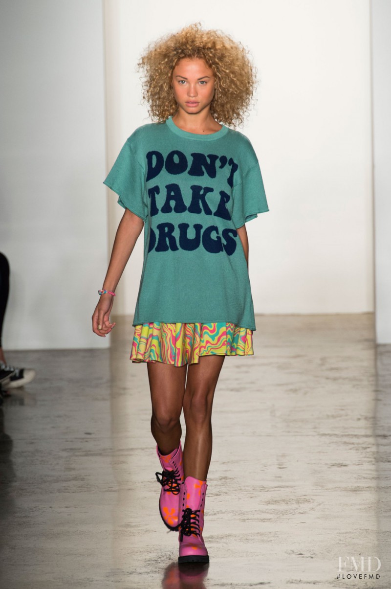 Stephanie Rose Bertram featured in  the Jeremy Scott fashion show for Spring/Summer 2015