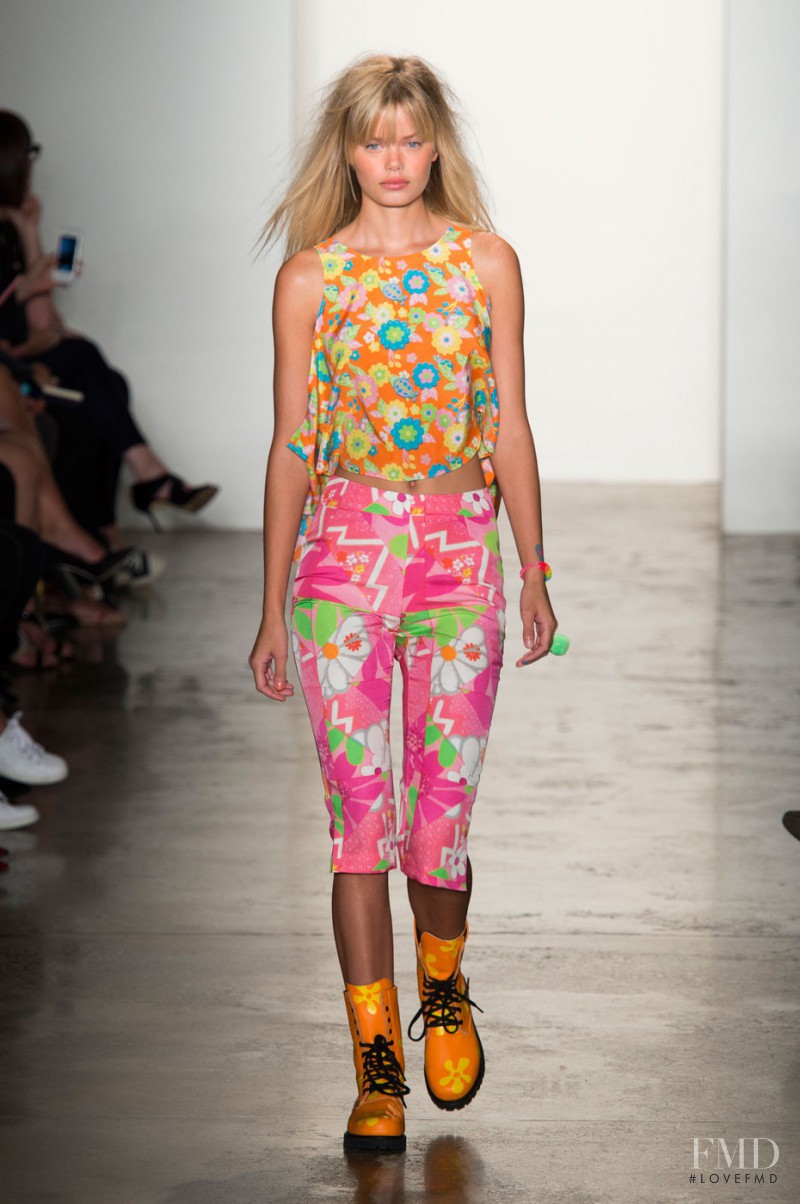 Frida Aasen featured in  the Jeremy Scott fashion show for Spring/Summer 2015