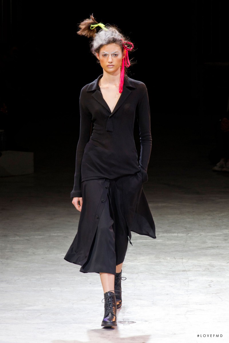Bruna Ludtke featured in  the Yohji Yamamoto fashion show for Spring/Summer 2014