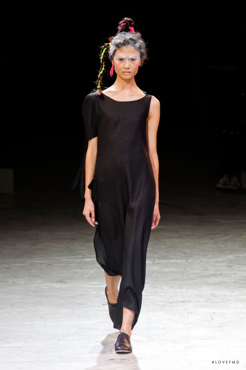 Yulia Saparniiazova featured in  the Yohji Yamamoto fashion show for Spring/Summer 2014