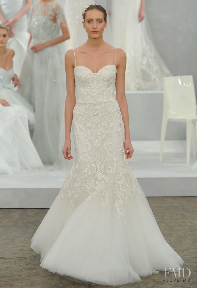 Iris Egbers featured in  the Monique Lhuillier Bridal fashion show for Spring/Summer 2015