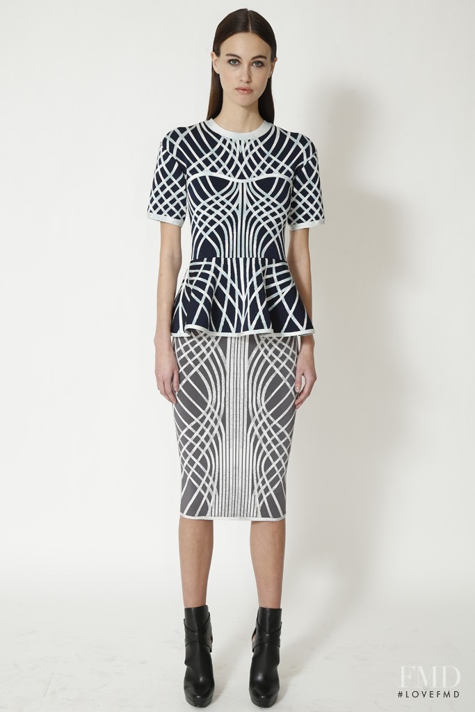 Sarah English featured in  the Herve Leger fashion show for Pre-Fall 2014