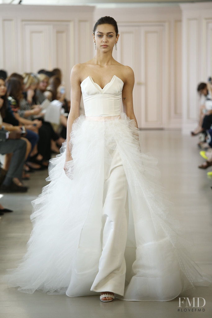 Zhenya Katava featured in  the Oscar de la Renta Bridal fashion show for Spring/Summer 2016