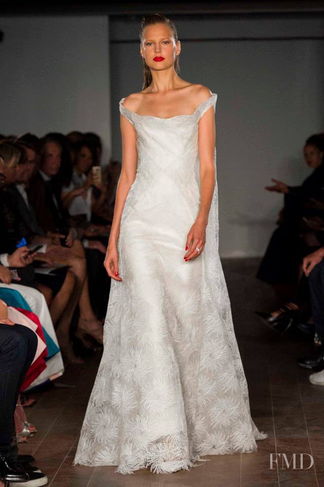 Elisabeth Erm featured in  the Zac Posen fashion show for Spring/Summer 2015