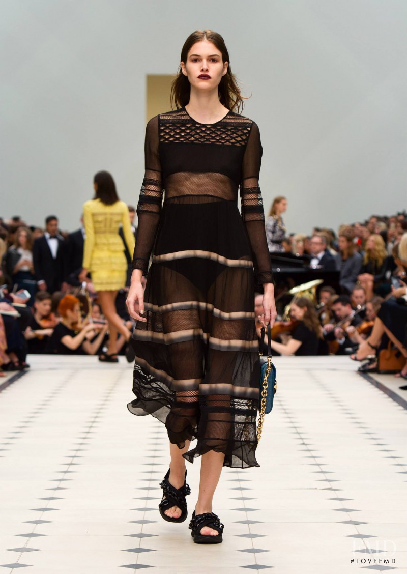 Vanessa Moody featured in  the Burberry Prorsum fashion show for Spring/Summer 2016