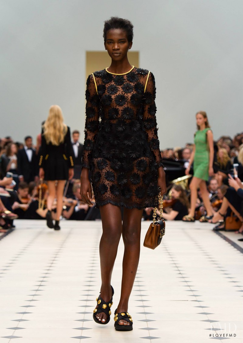 Aamito Stacie Lagum featured in  the Burberry Prorsum fashion show for Spring/Summer 2016