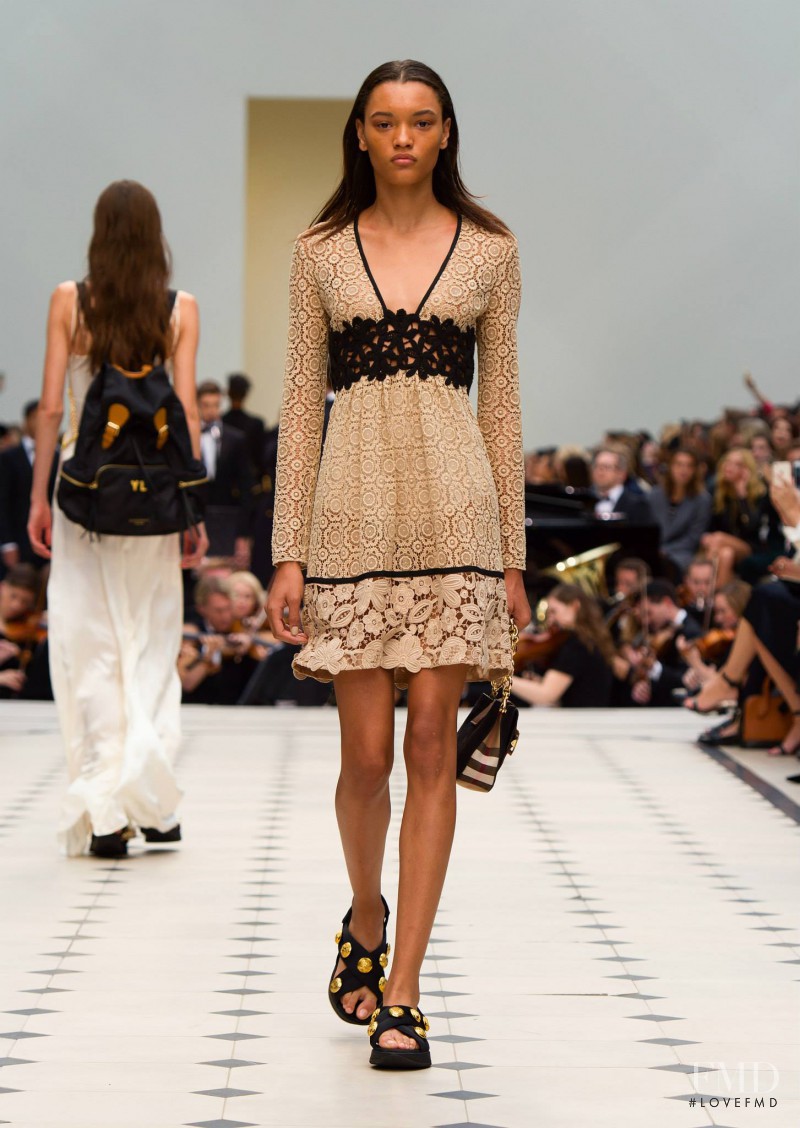 Lameka Fox featured in  the Burberry Prorsum fashion show for Spring/Summer 2016