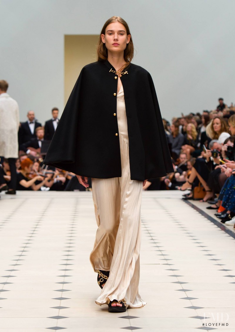 Vera Van Erp featured in  the Burberry Prorsum fashion show for Spring/Summer 2016