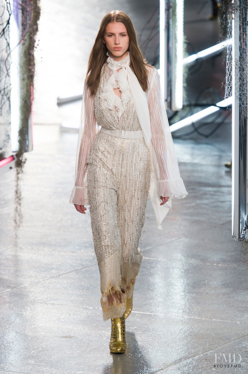 Sabina Lobova featured in  the Rodarte fashion show for Spring/Summer 2016