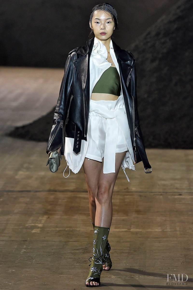 Xiao Wen Ju featured in  the 3.1 Phillip Lim fashion show for Spring/Summer 2016