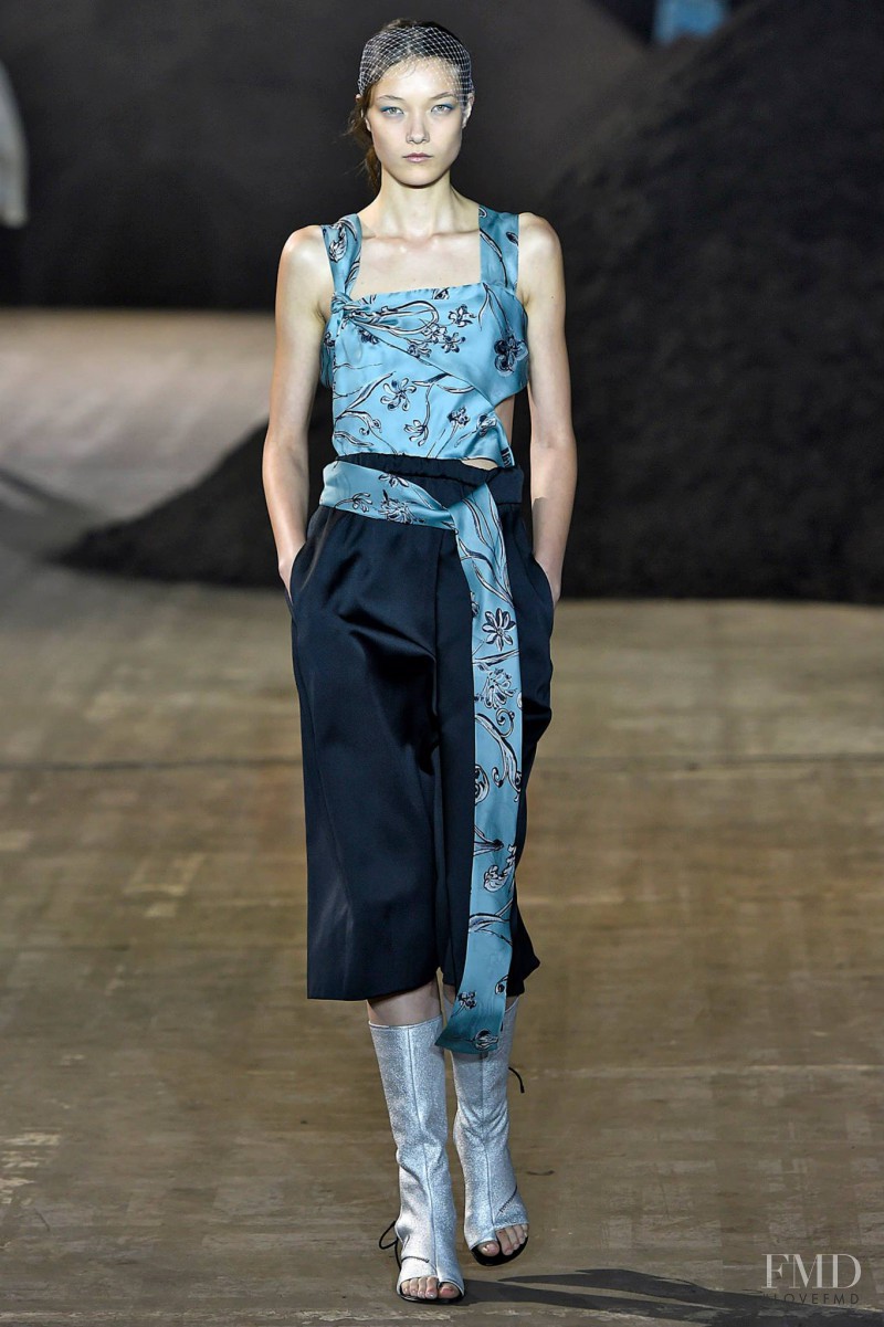 Yumi Lambert featured in  the 3.1 Phillip Lim fashion show for Spring/Summer 2016