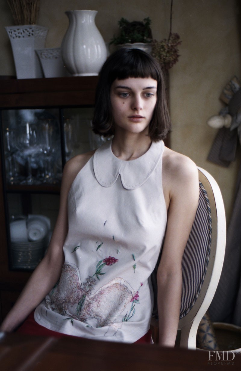 Ksenia Nazarenko featured in  the OMUT Naive Capsule Collection lookbook for Spring/Summer 2014