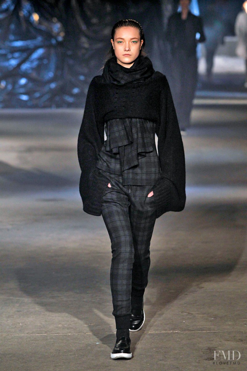 Yumi Lambert featured in  the Y-3 fashion show for Autumn/Winter 2013