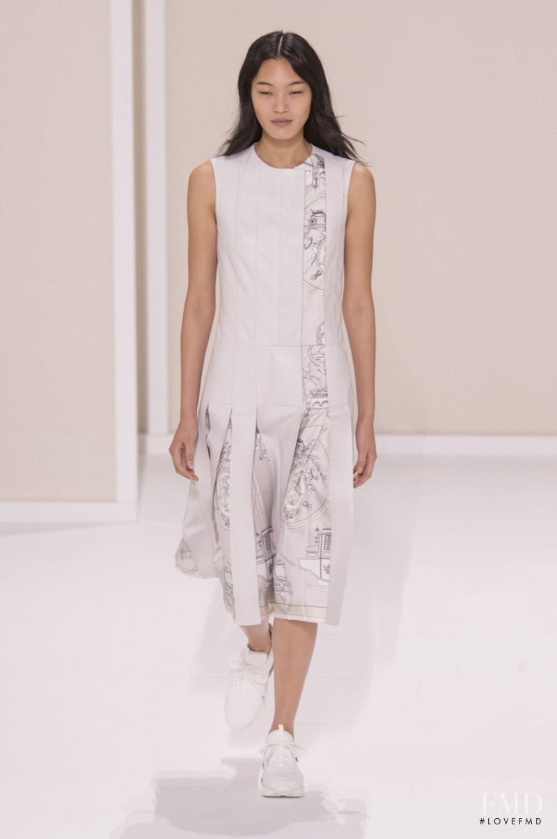 Chiharu Okunugi featured in  the Hermès fashion show for Spring/Summer 2016