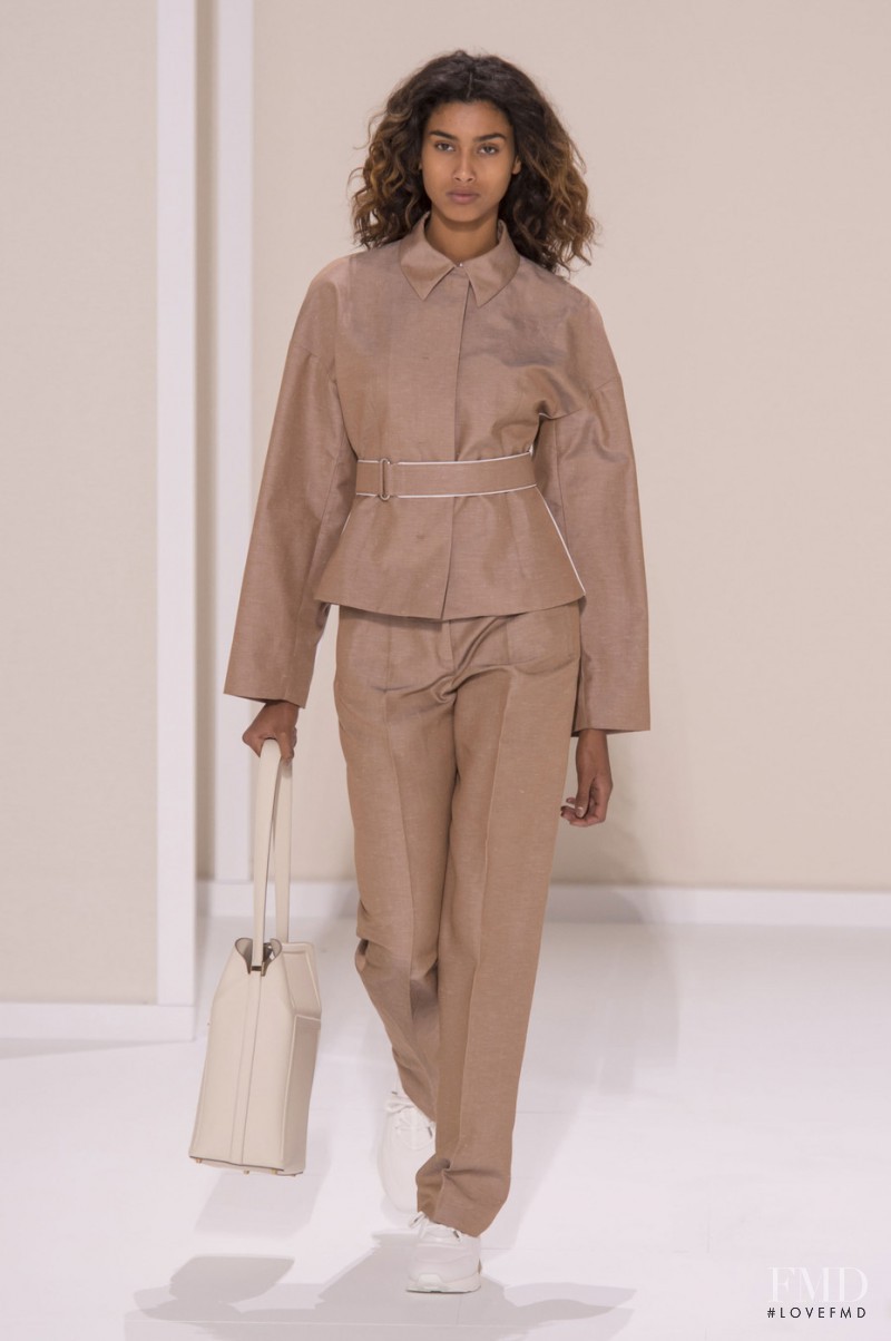 Imaan Hammam featured in  the Hermès fashion show for Spring/Summer 2016