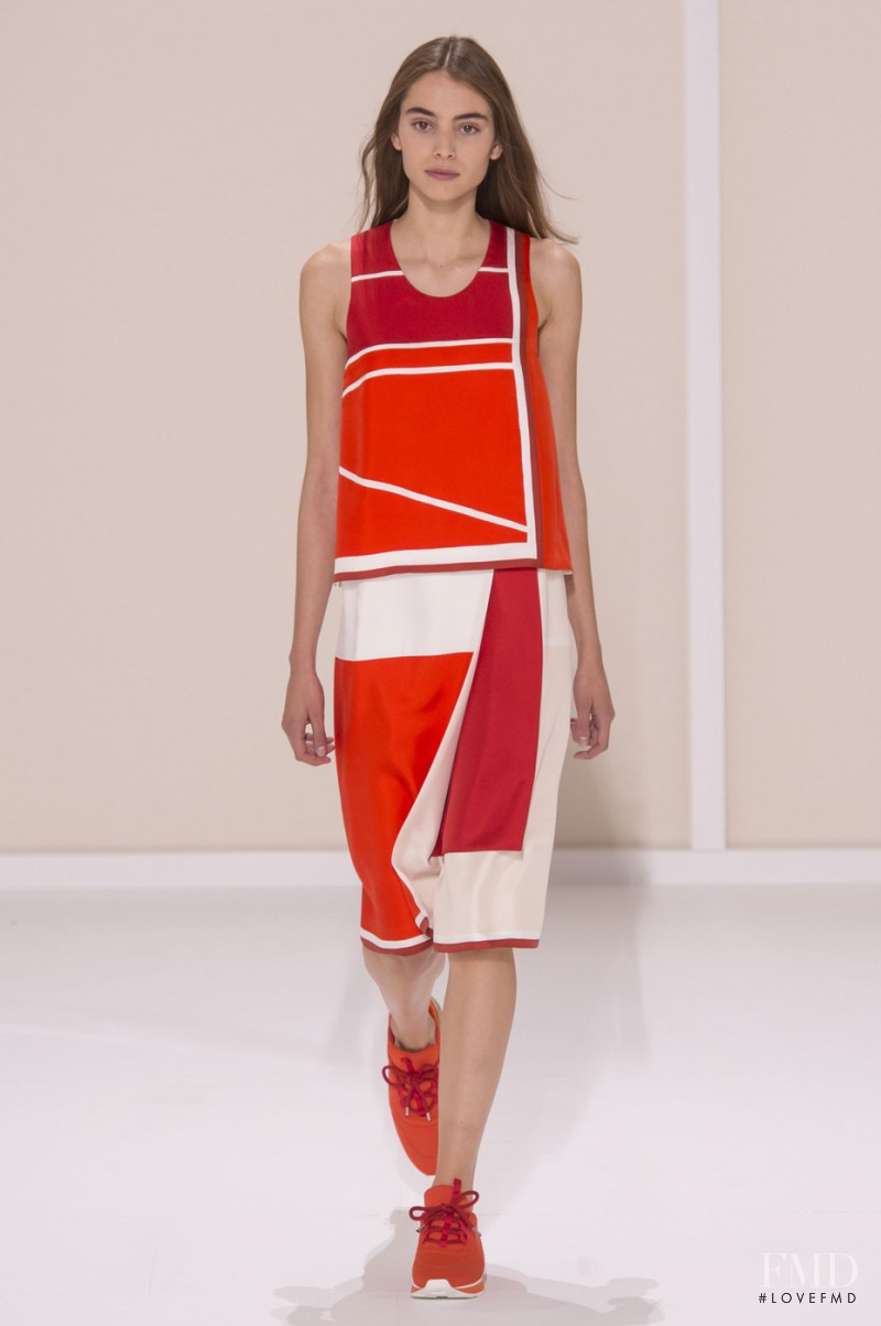 Romy Schönberger featured in  the Hermès fashion show for Spring/Summer 2016