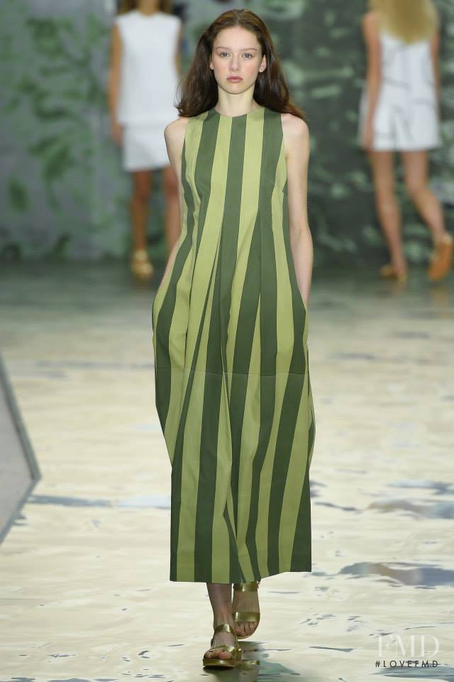 Tess Angel featured in  the Jasper Conran fashion show for Spring/Summer 2016