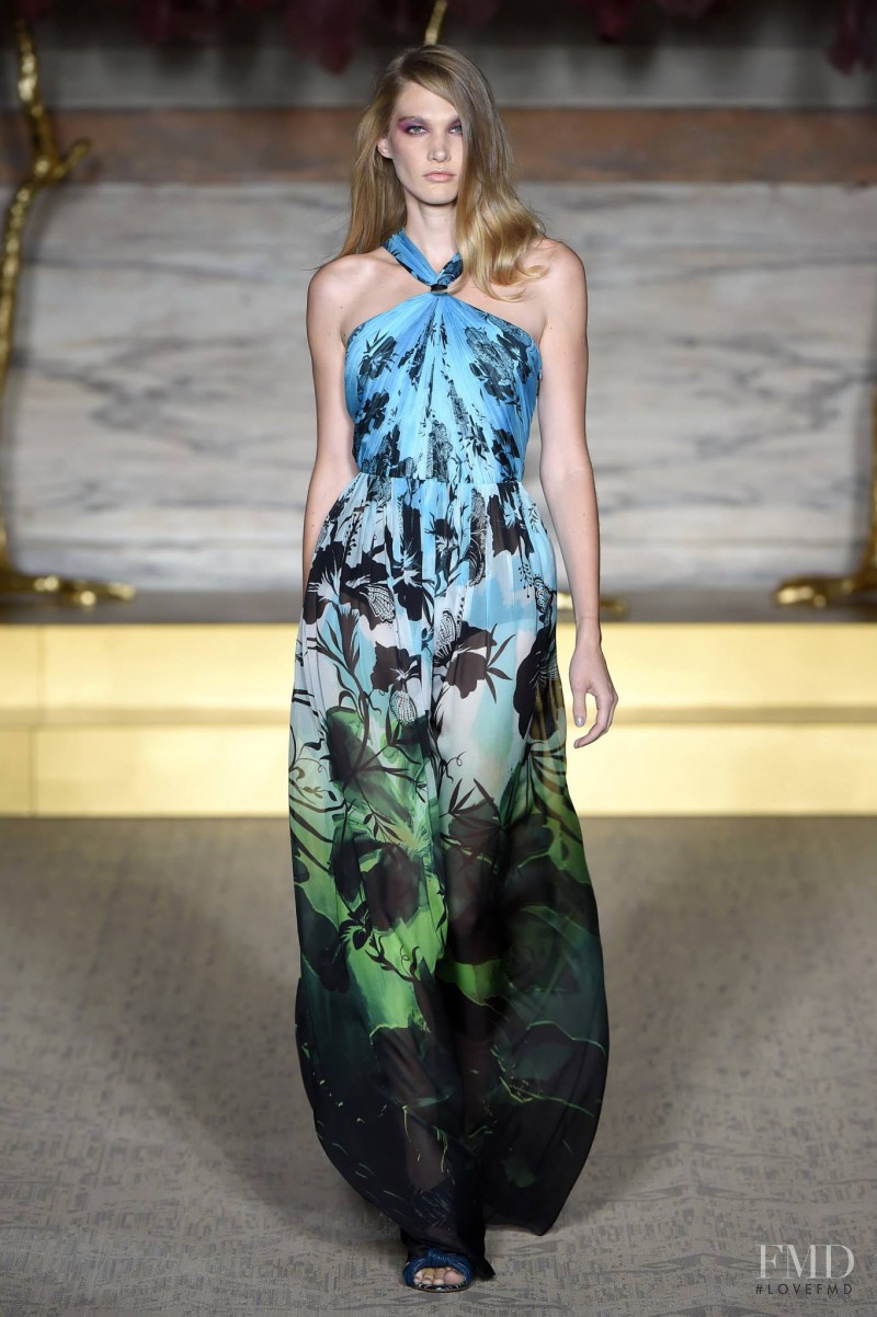 Irina Nikolaeva featured in  the Matthew Williamson fashion show for Spring/Summer 2015