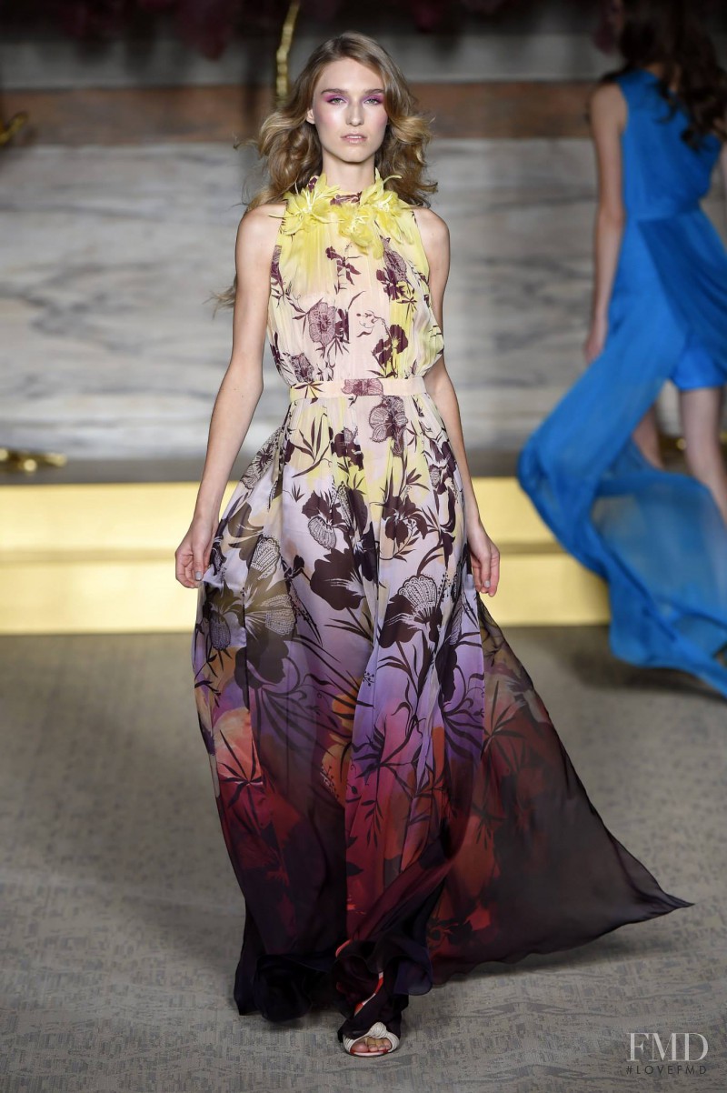 Manuela Frey featured in  the Matthew Williamson fashion show for Spring/Summer 2015