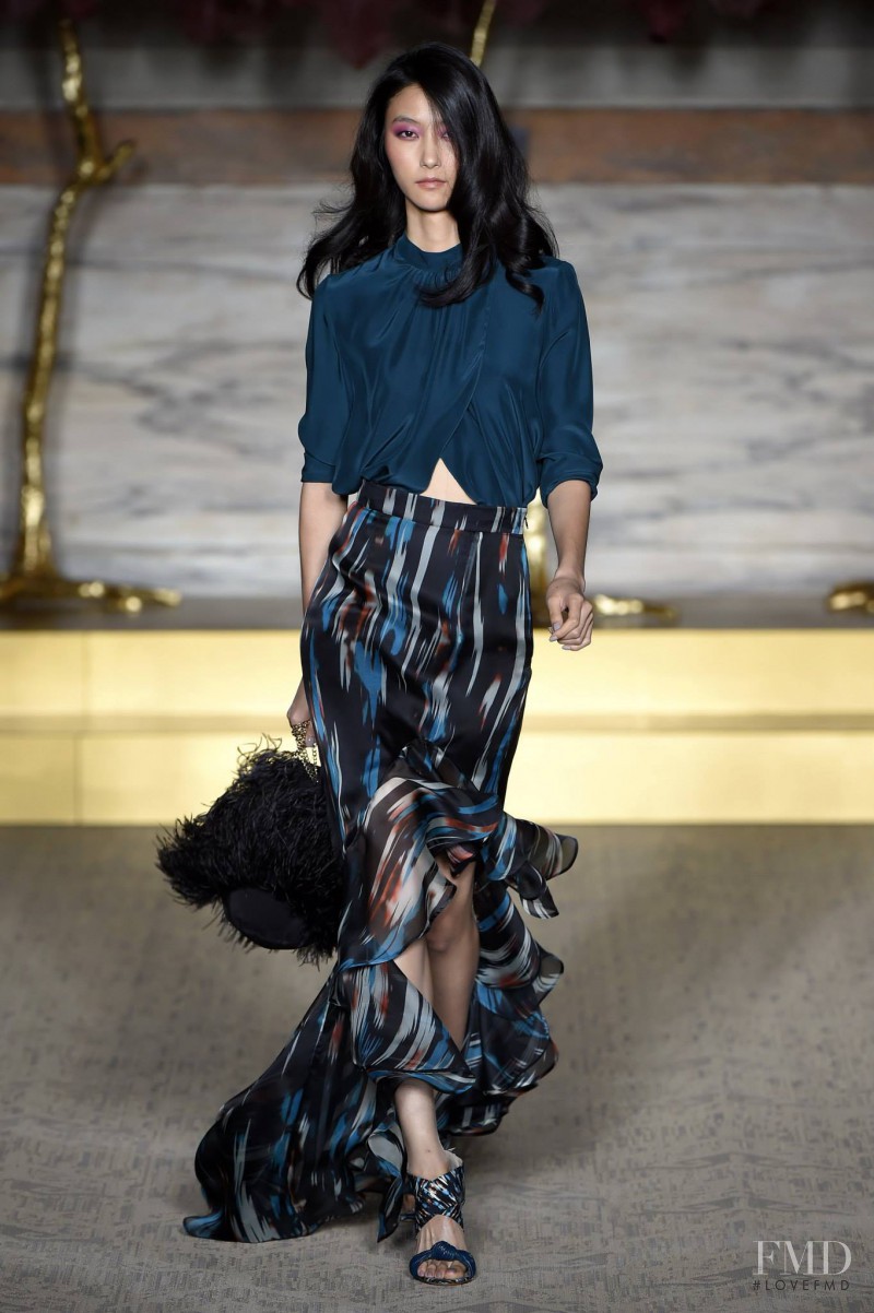 Ji Hye Park featured in  the Matthew Williamson fashion show for Spring/Summer 2015