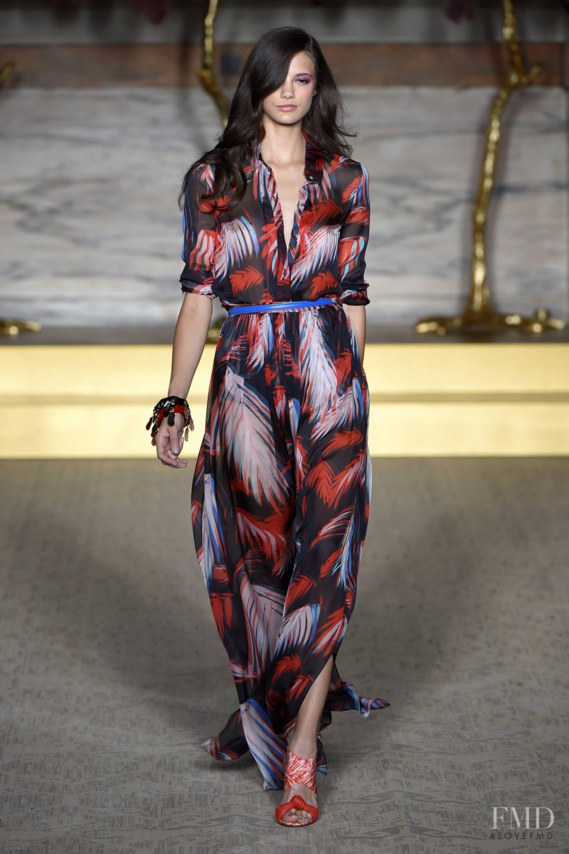 Anja Leuenberger featured in  the Matthew Williamson fashion show for Spring/Summer 2015