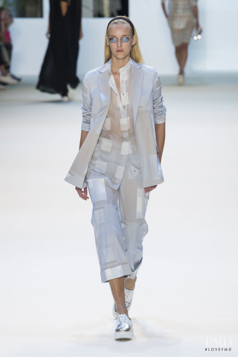 Eva Berzina featured in  the Akris fashion show for Spring/Summer 2016