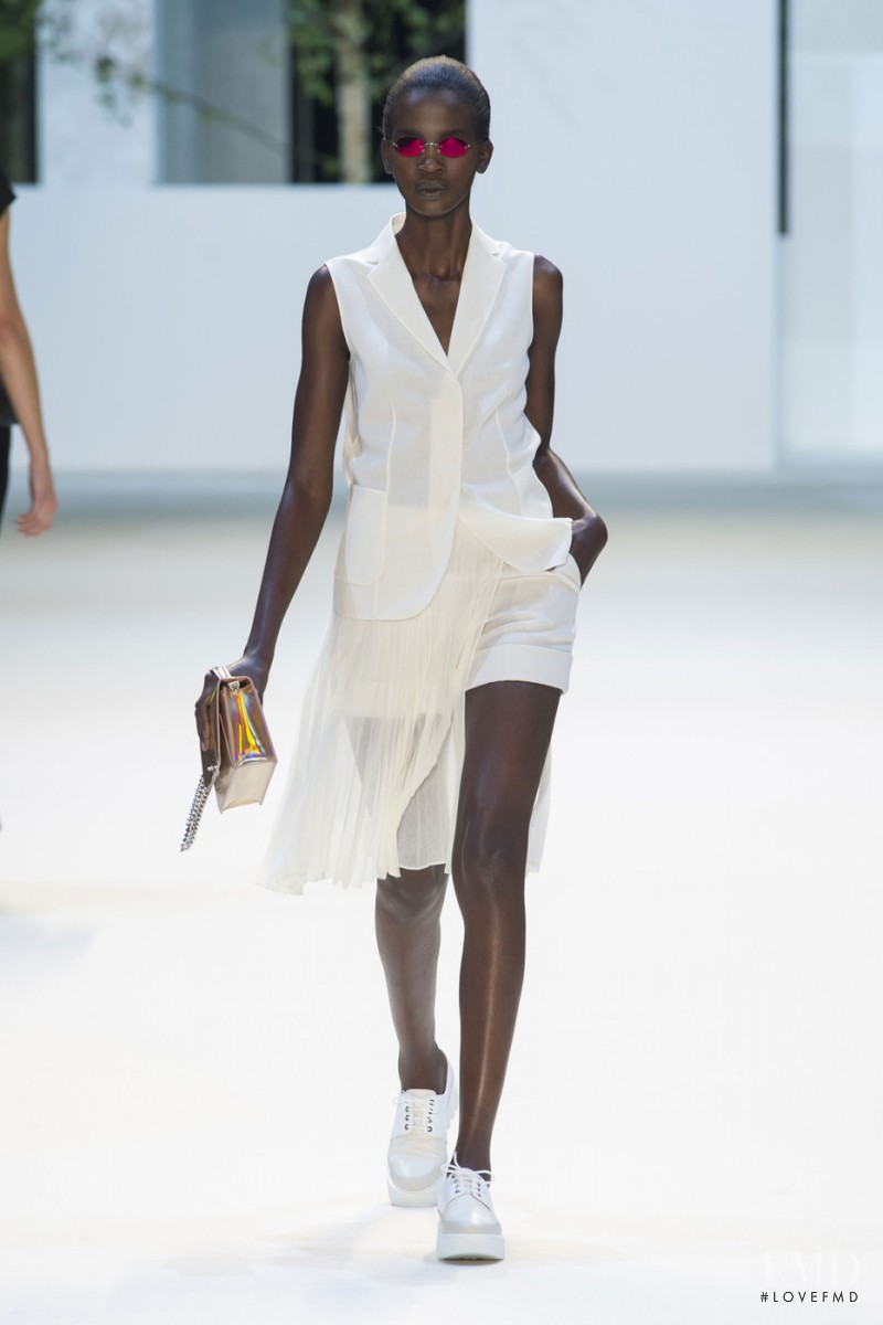 Aamito Stacie Lagum featured in  the Akris fashion show for Spring/Summer 2016