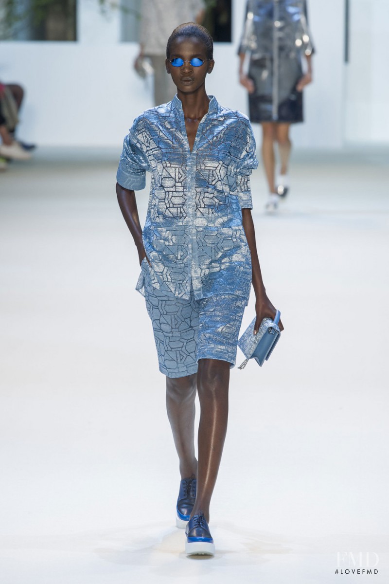 Aamito Stacie Lagum featured in  the Akris fashion show for Spring/Summer 2016