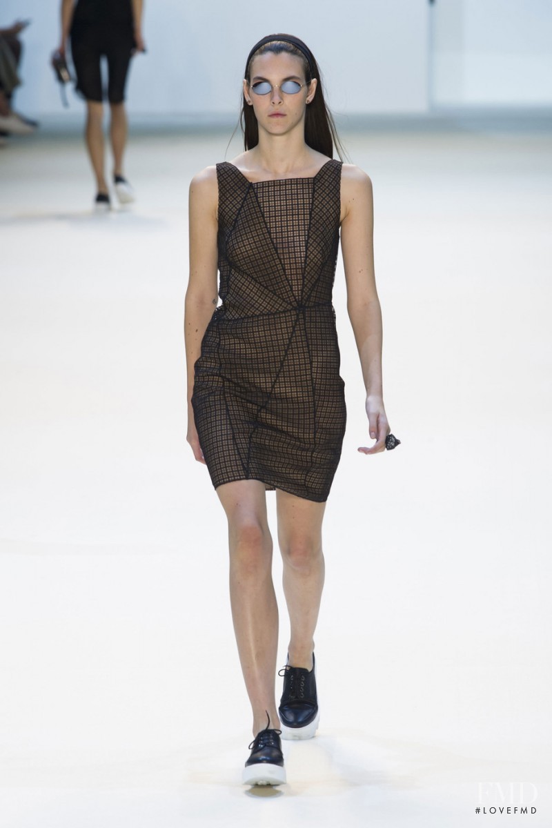 Vittoria Ceretti featured in  the Akris fashion show for Spring/Summer 2016